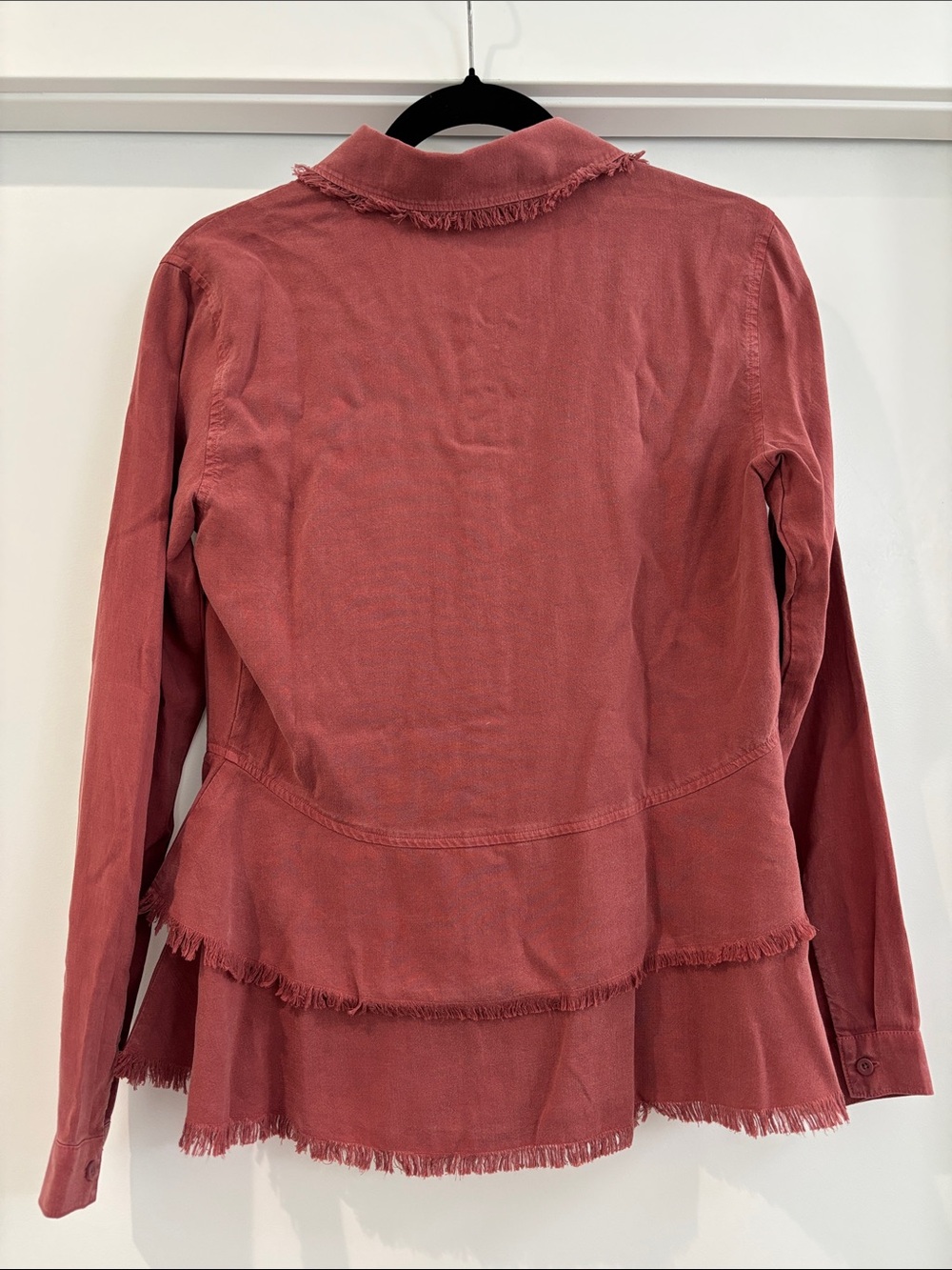 Anthropologie Cloth & Stone Fringe Layered Buttondown - Picture 3 of 6